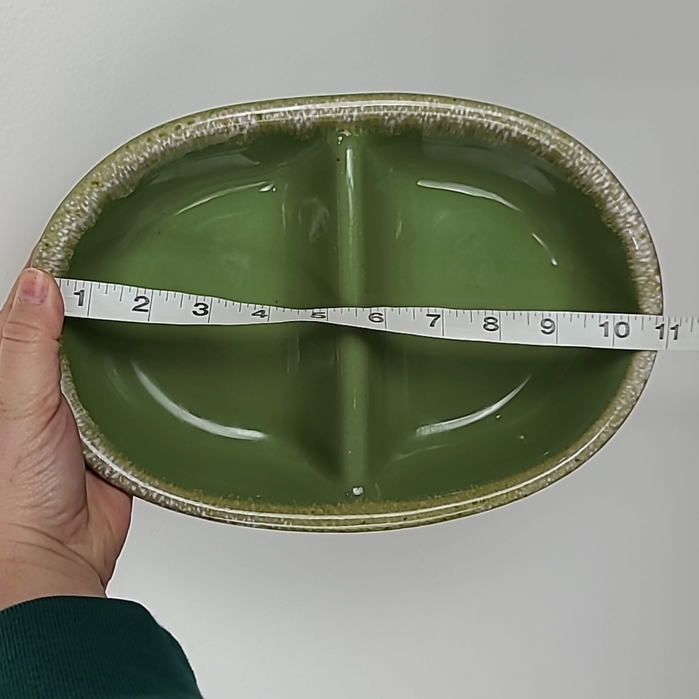 Vintage Green and Cream Divided Bakeware Dish - Picture 10 of 12